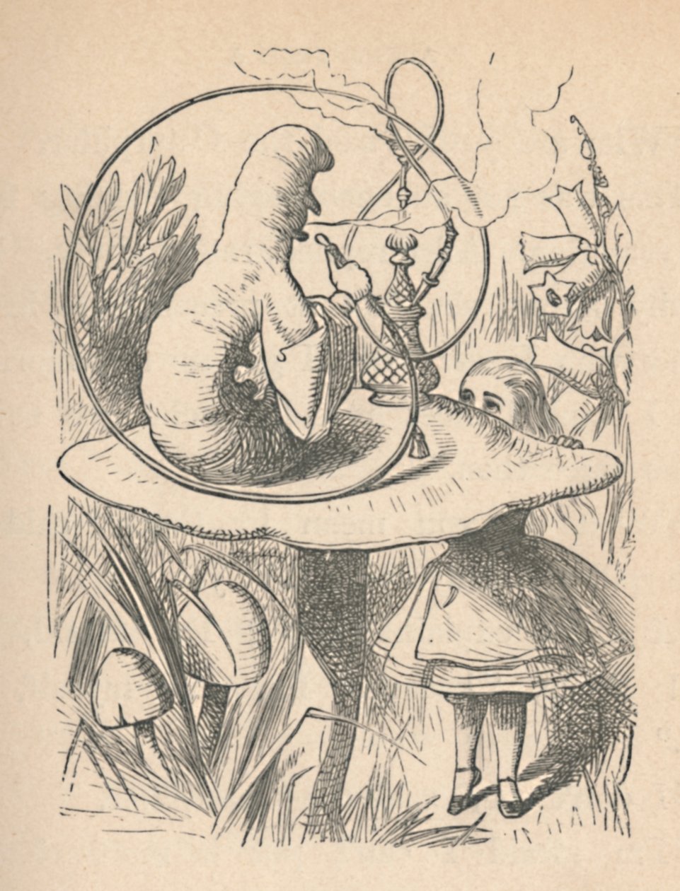 Alice e a lagarta, 1889 de John Tenniel