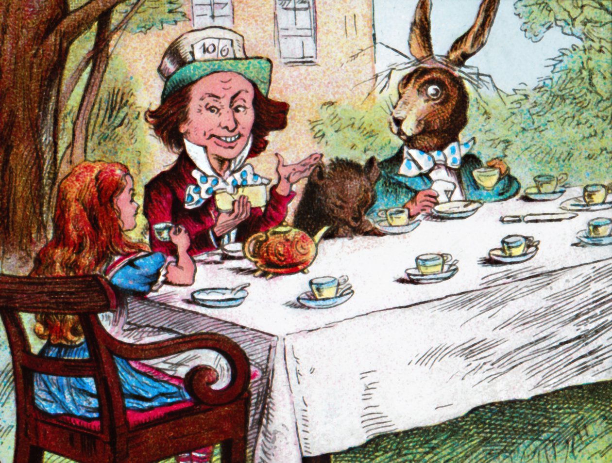 "Alice na Festa do Chá do Chapeleiro Louco", c1910 de John Tenniel