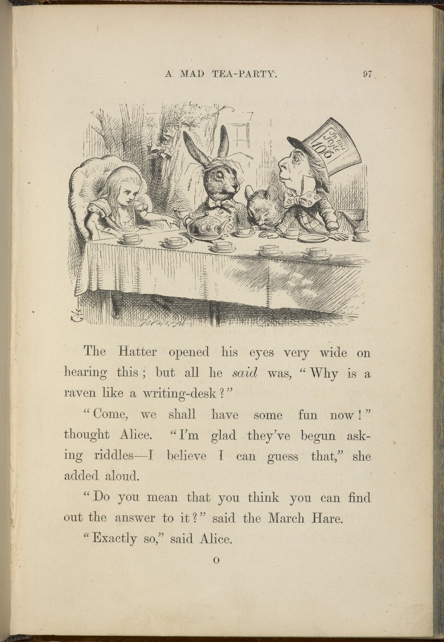 Alice na festa do chá do Chapeleiro Louco. de John Tenniel