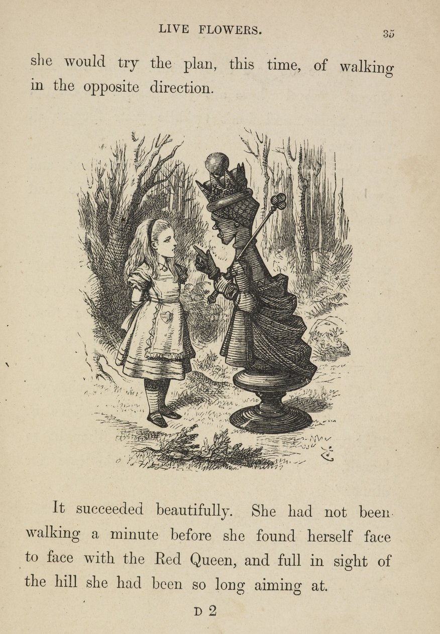 Alice enfrentando a Rainha Vermelha. de John Tenniel