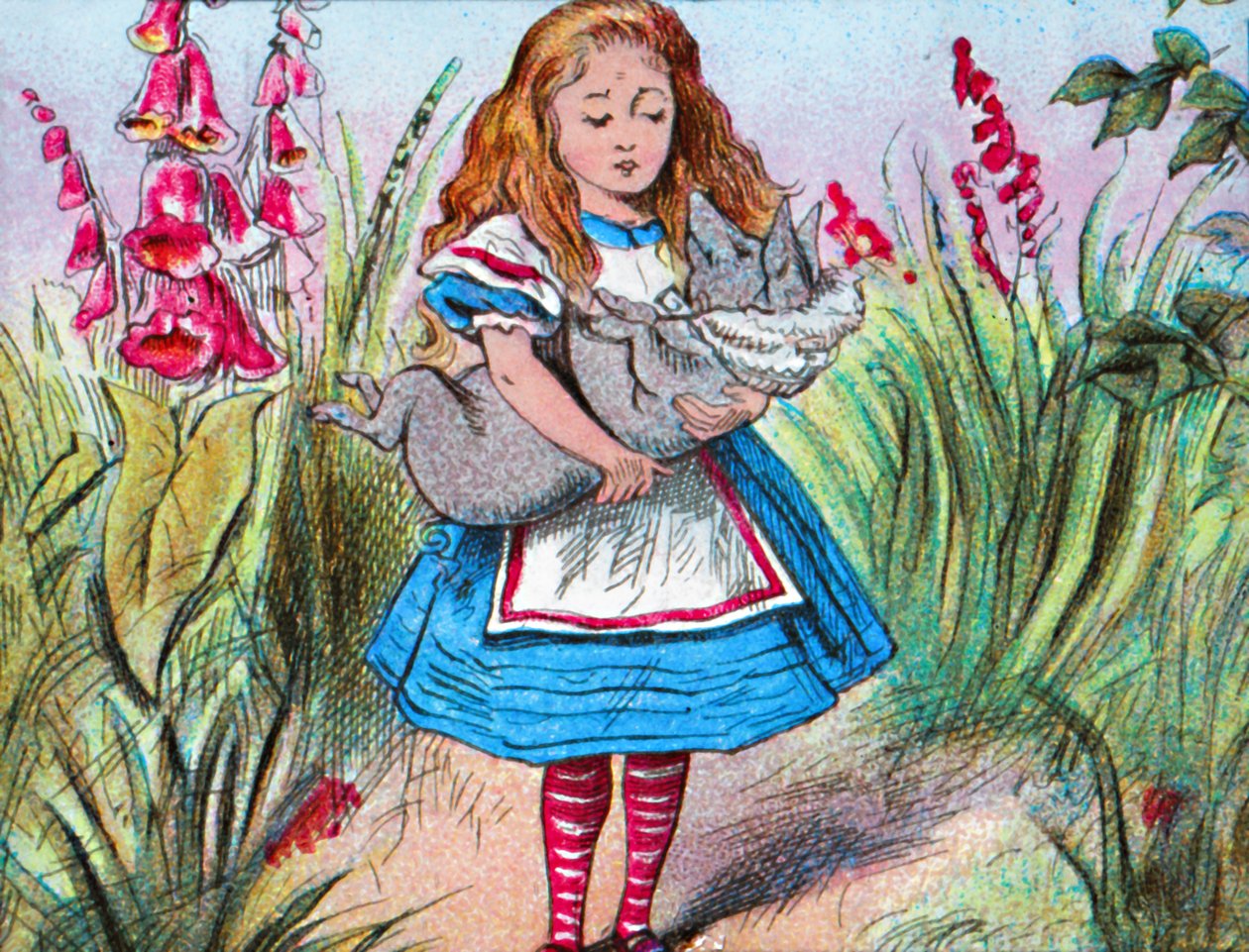 Alice segurando um porco nos braços., C1910. de John Tenniel