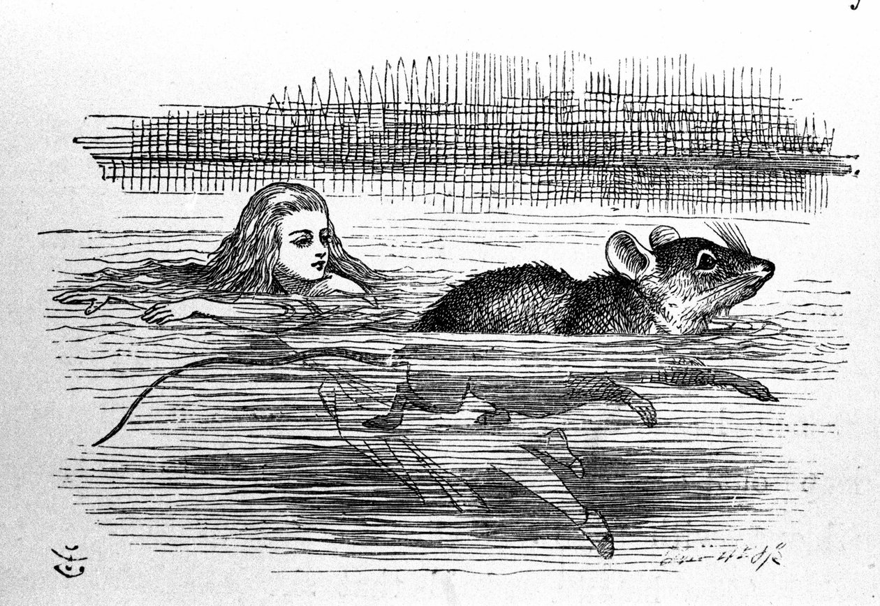 Alice in Wonderland por Lewis Carroll (E. Dodgson). Ilustração da primeira edição por Tenniel de John Tenniel