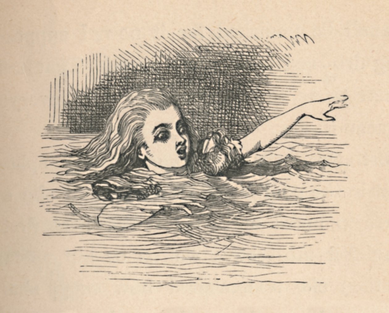 Alice em um mar de lágrimas, 1889 de John Tenniel