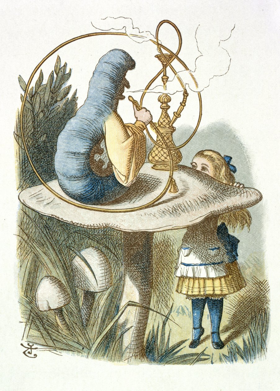 Alice encontra a lagarta azul de John Tenniel