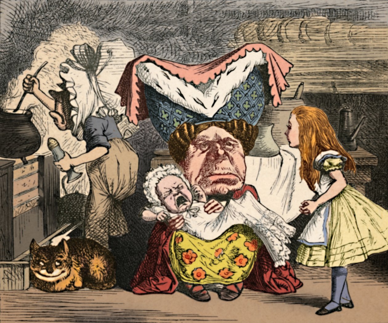 Alice, a duquesa e o bebê, 1889 de John Tenniel