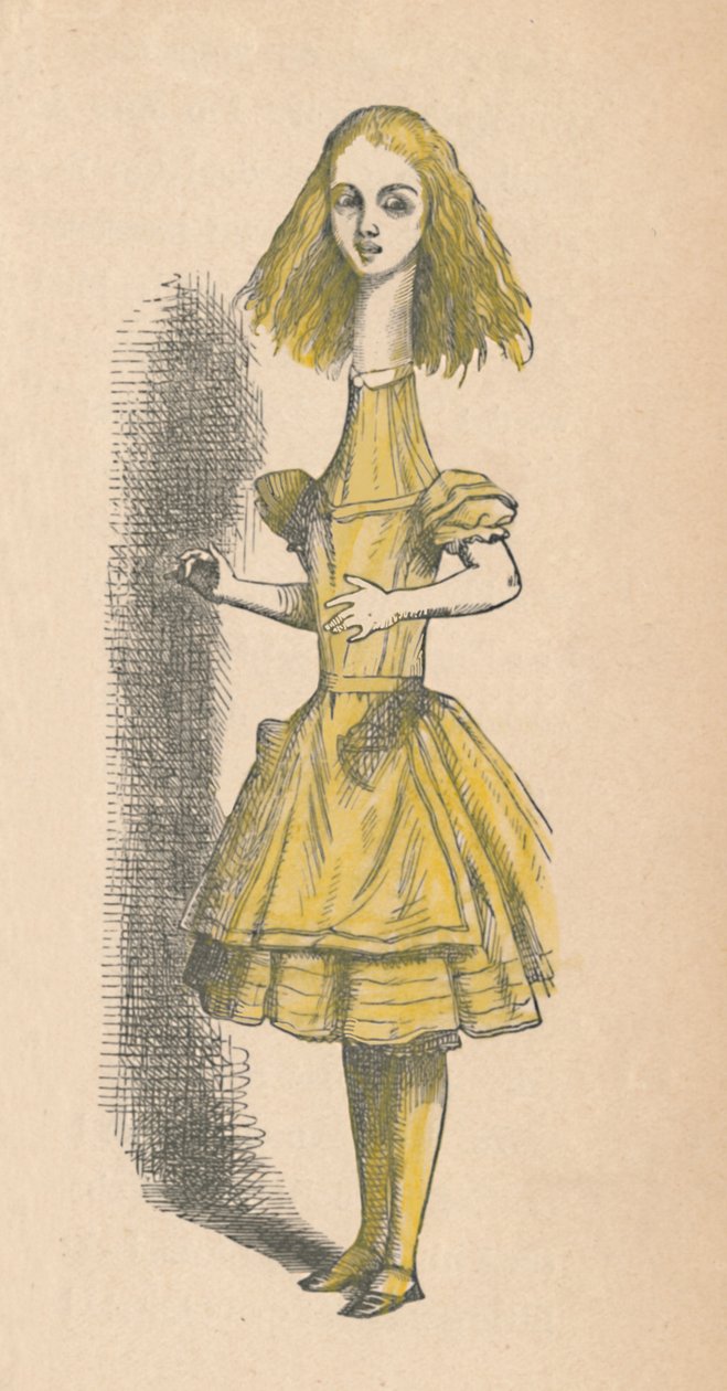 Alice com um pescoço longo, 1889 de John Tenniel
