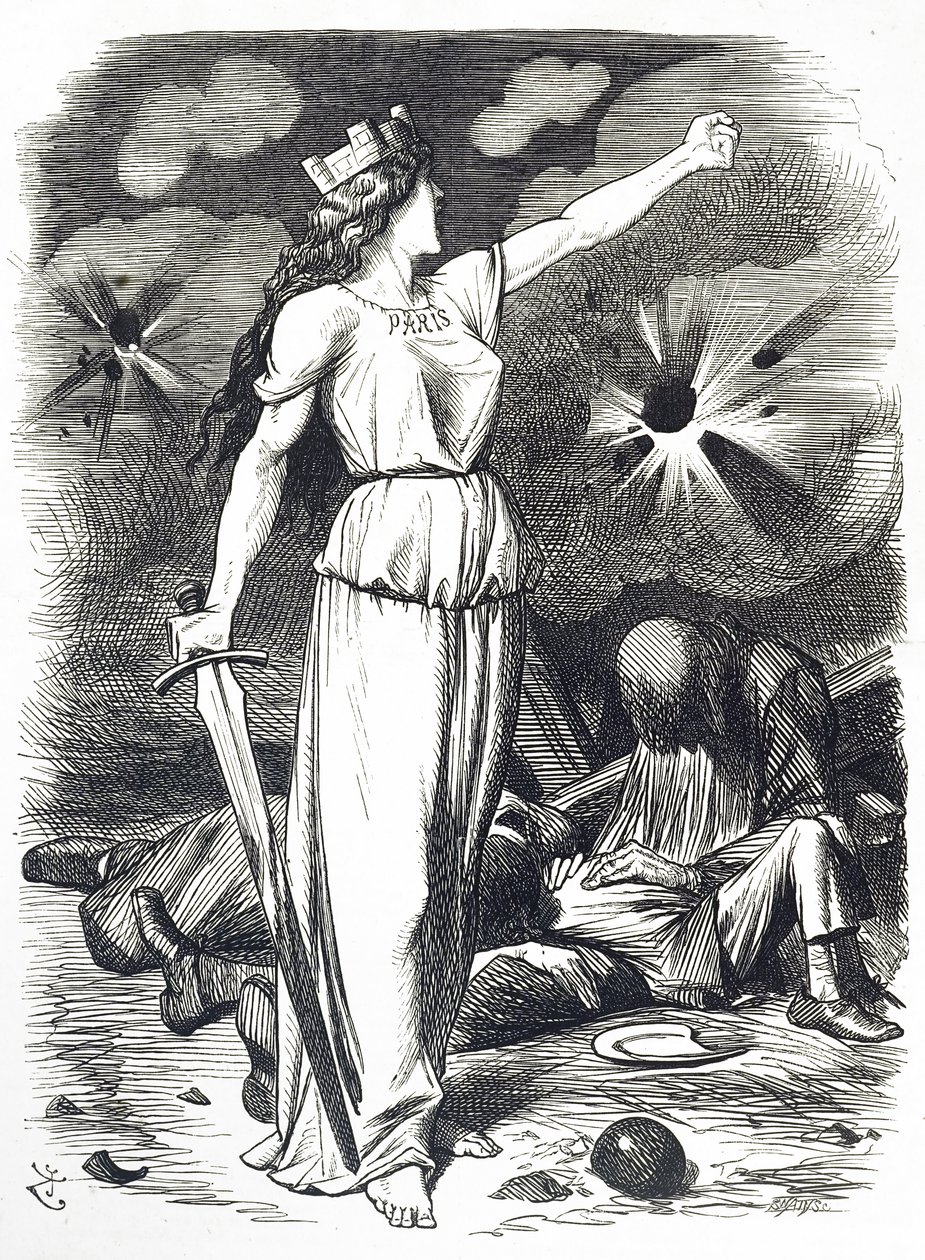 Comentário cartoon sobre o Cerco de Paris, que teve lugar durante a Guerra Franco-Prussiana de John Tenniel