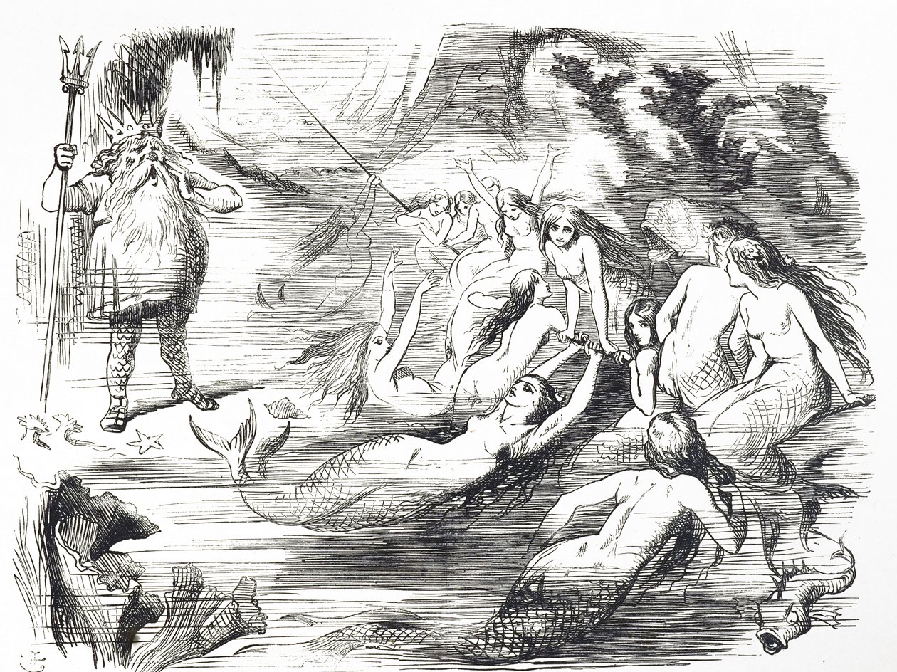 Comentário de banda desenhada sobre a segunda tentativa de colocação do Cabo Telegráfico Atlântico de John Tenniel