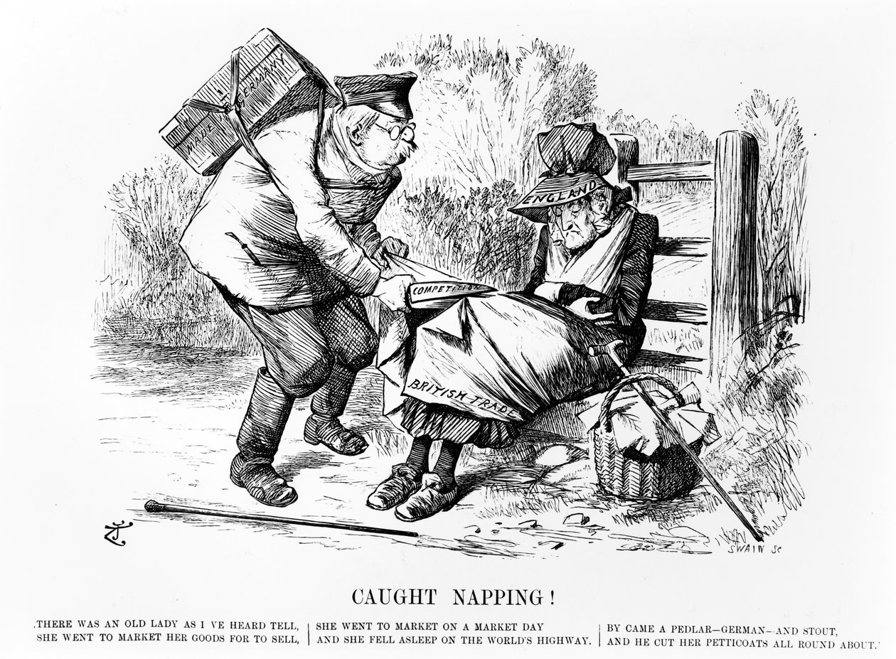 Pegou cochilando !, ilustração de &39;Punch&39;, 5 de setembro de 1896 de John Tenniel