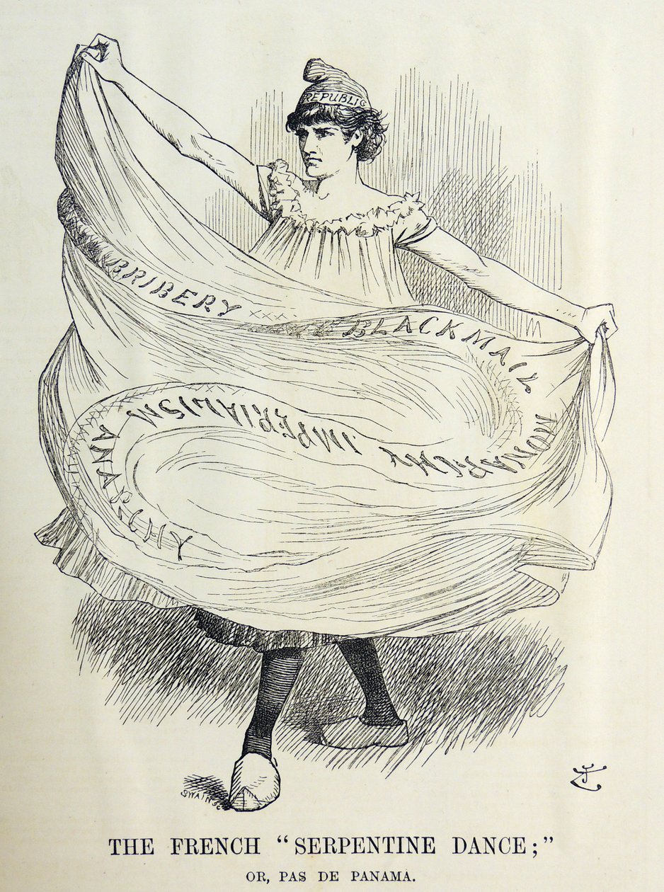 Desenho animado de John Tenniel sobre as maquinações francesas sobre a construção do Canal do Panamá. De 