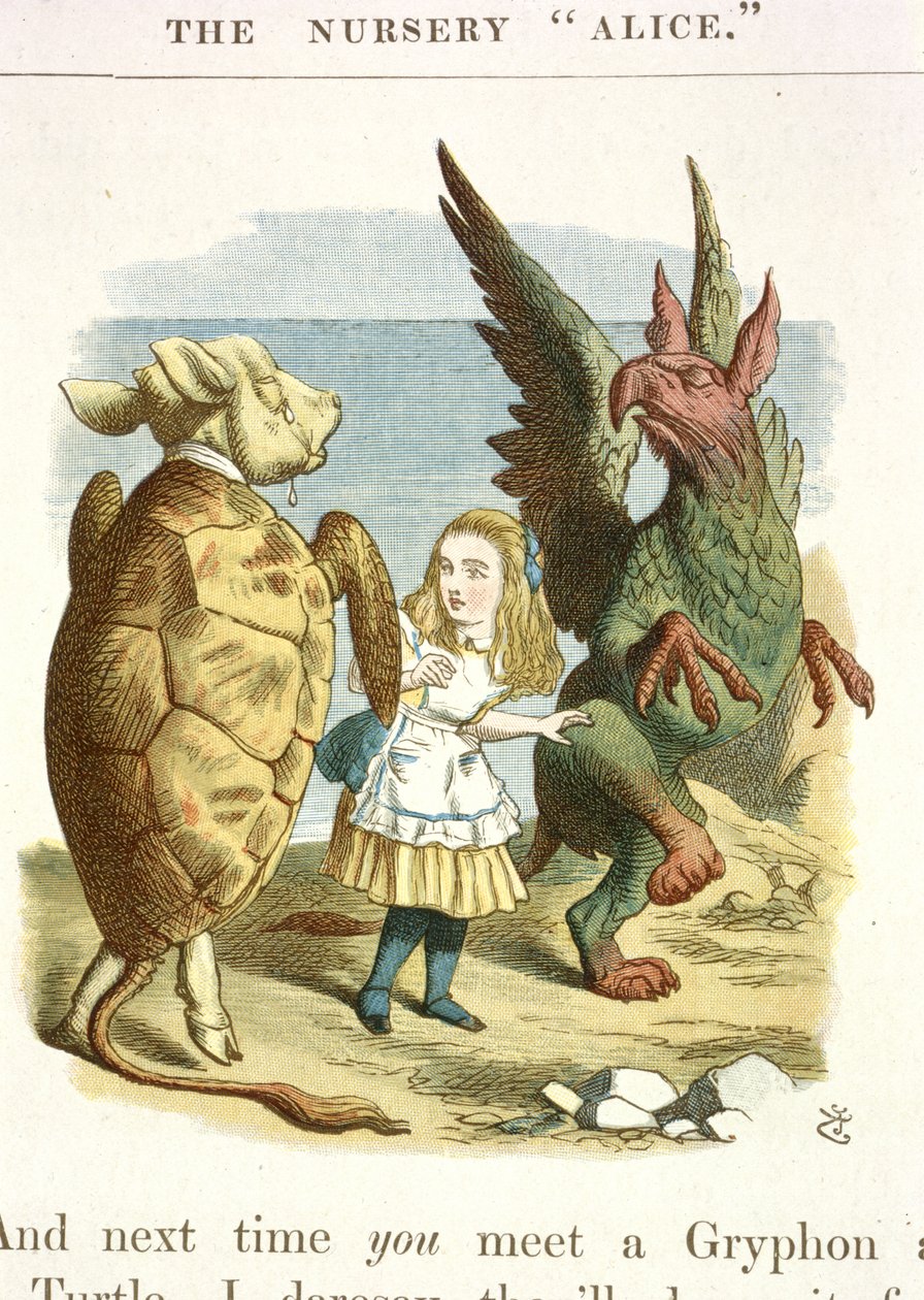 Tartaruga Falsa e Grifo de John Tenniel