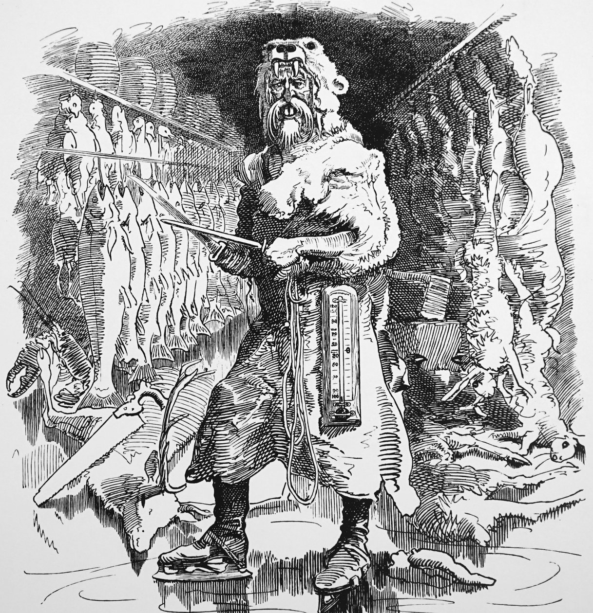 A visão do Sr. Punch sobre a importância futura da refrigeração de John Tenniel