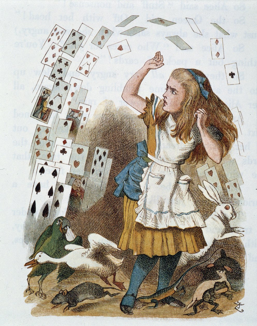Jogo de cartas - em "O berçário "Alice no País das Maravilhas" de Lewis Carroll, ilustração de John Tenniel (1820-1914) de John Tenniel