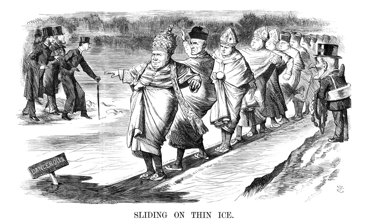 Deslizando no gelo fino, 1869 de John Tenniel
