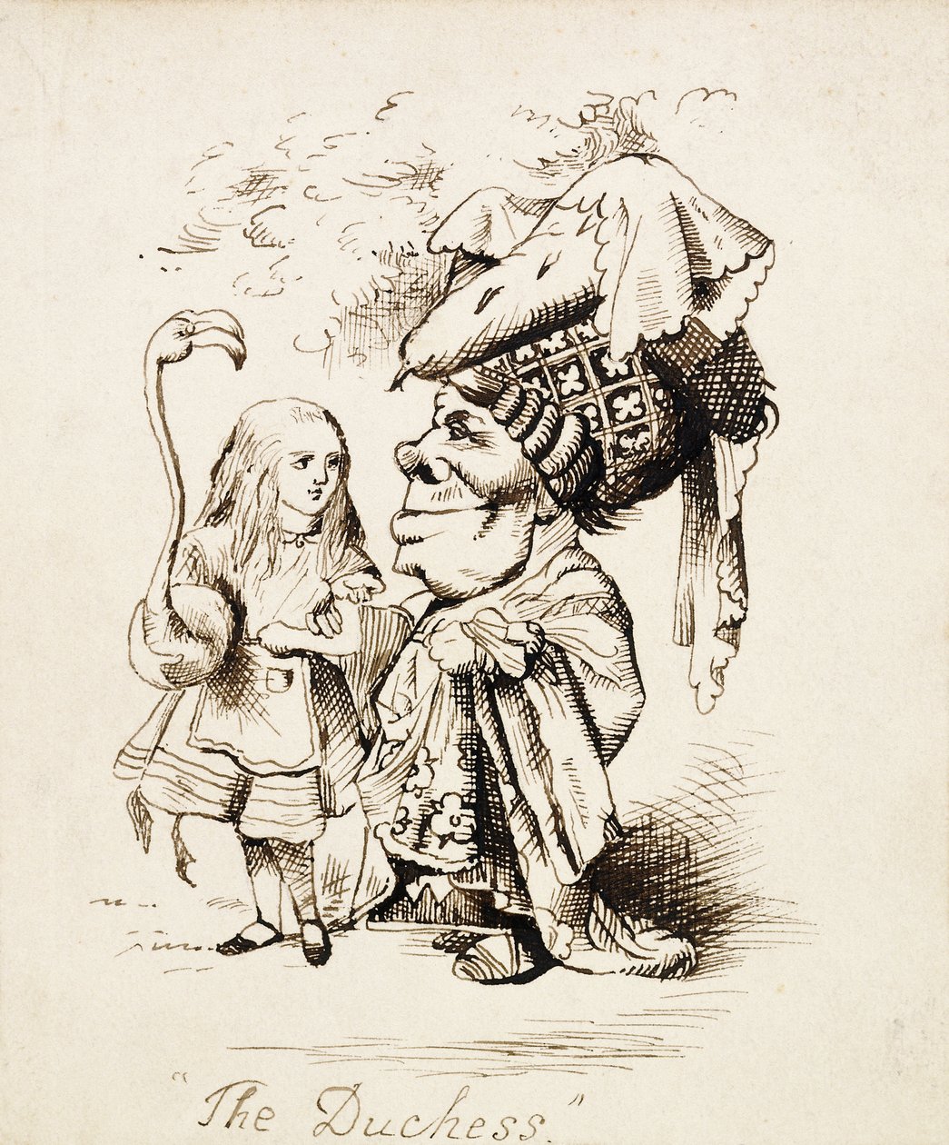A Duquesa, c.1865 (caneta e tinta marrom) de John Tenniel