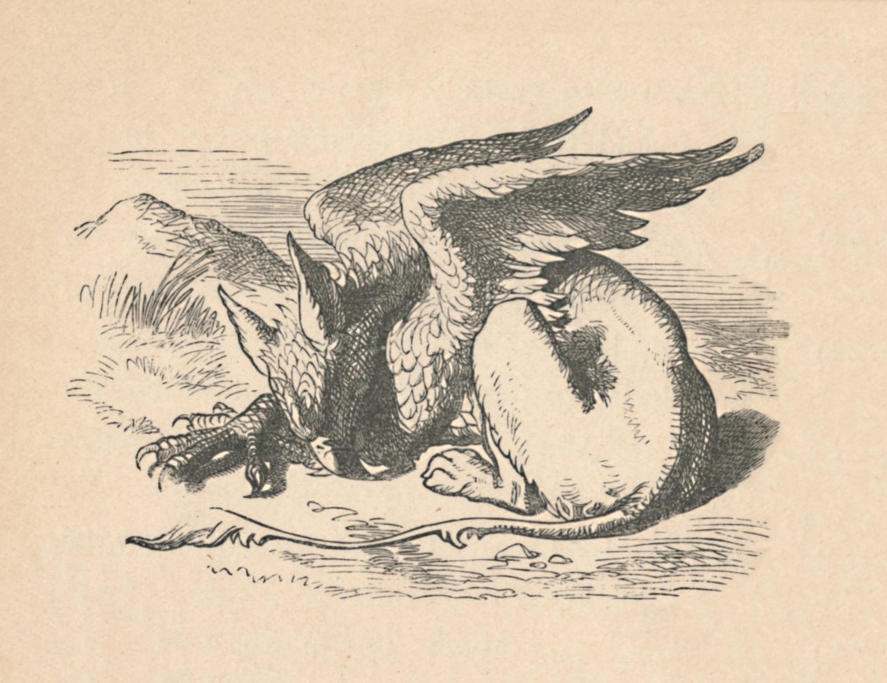 O Grifo adormecido ao sol, 1889 de John Tenniel
