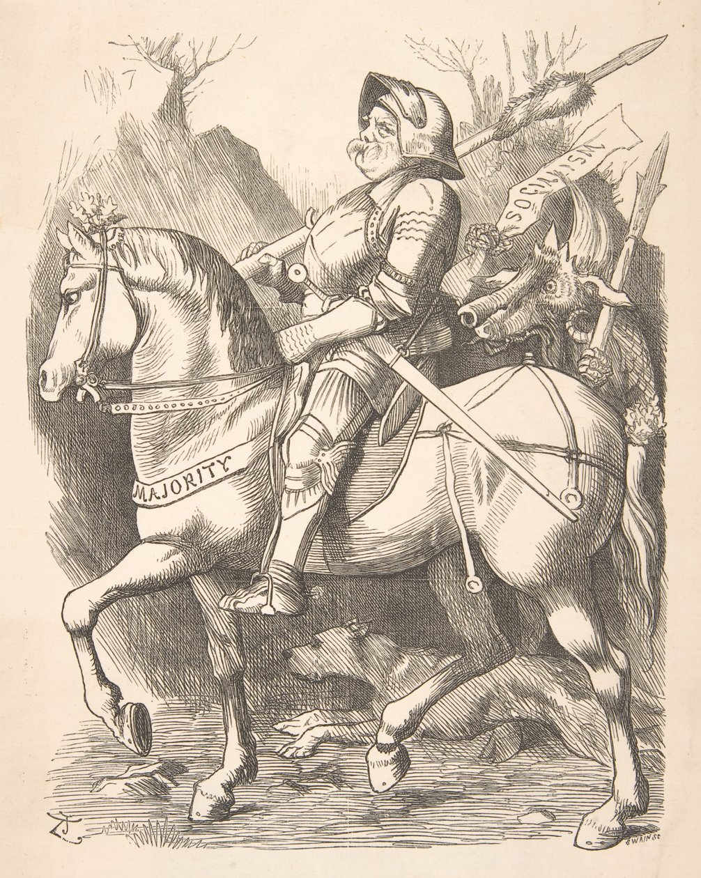 The Knight and His Companion Punch, 5 de março de 1887, 1887. de John Tenniel