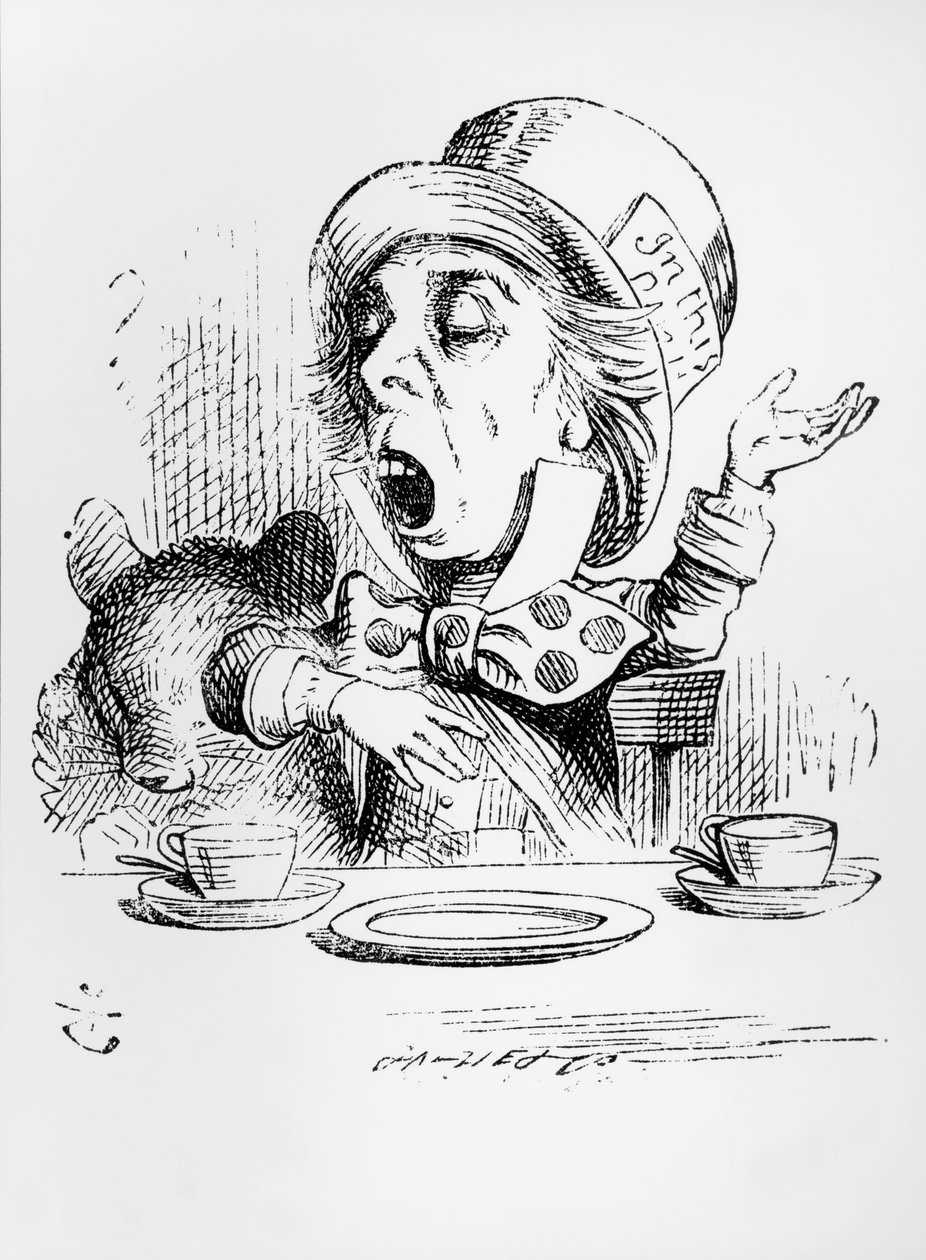 O Chapeleiro Maluco, ilustração de "Alice no País das Maravilhas", de Lewis Carroll, 1865 de John Tenniel