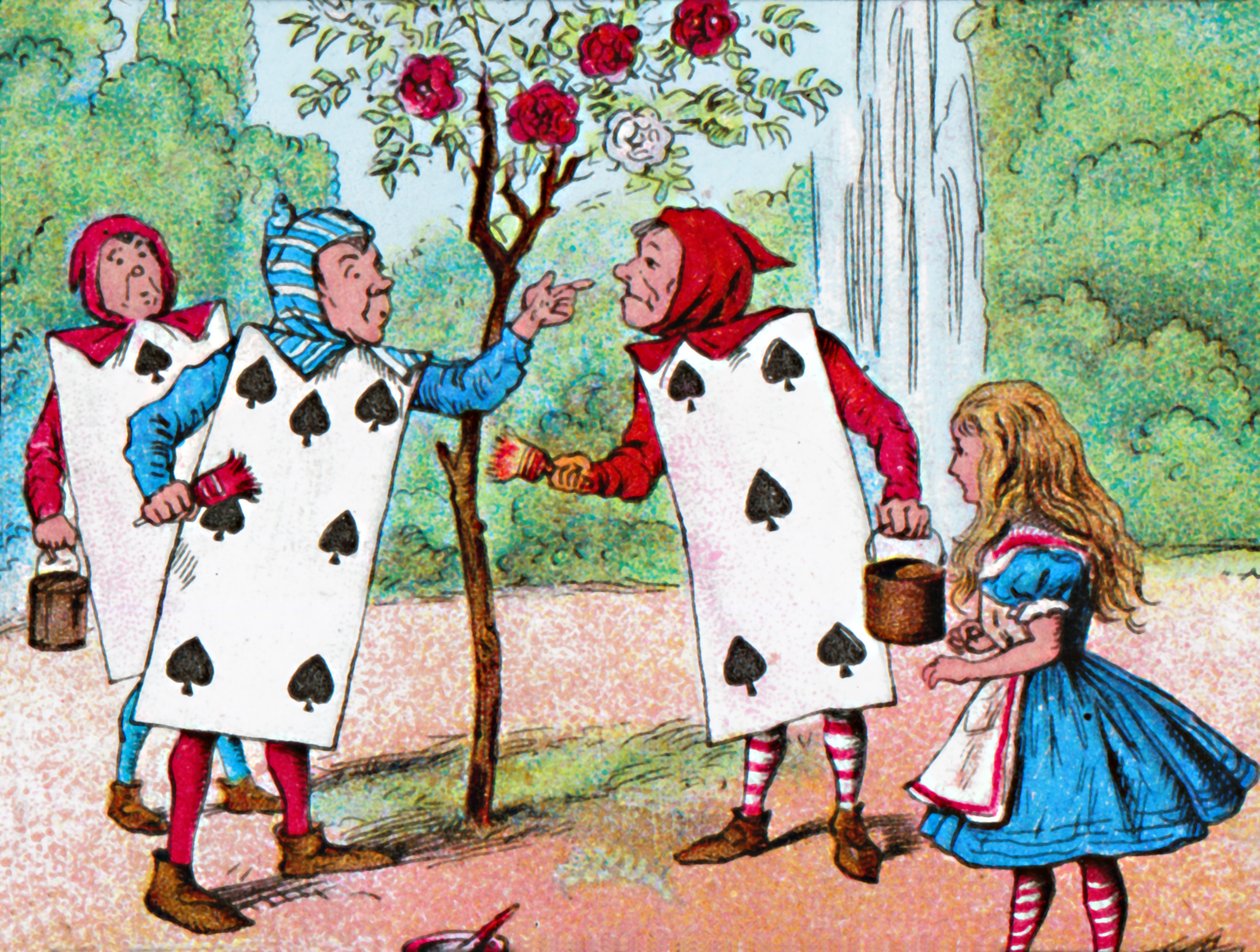 As cartas de jogar pintando as roseiras, c1910 de John Tenniel