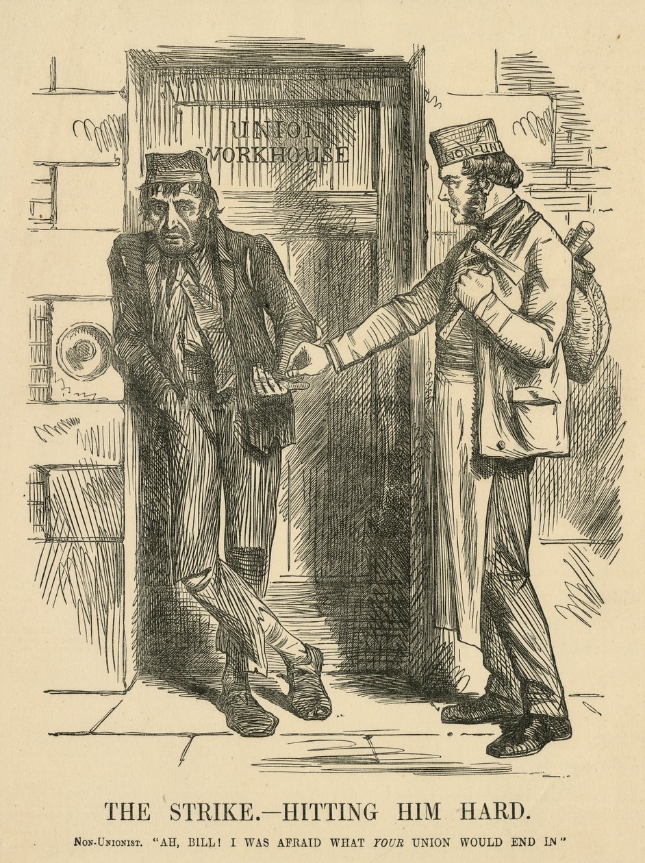 O resultado da greve - The Workhouse. Desenho animado de 