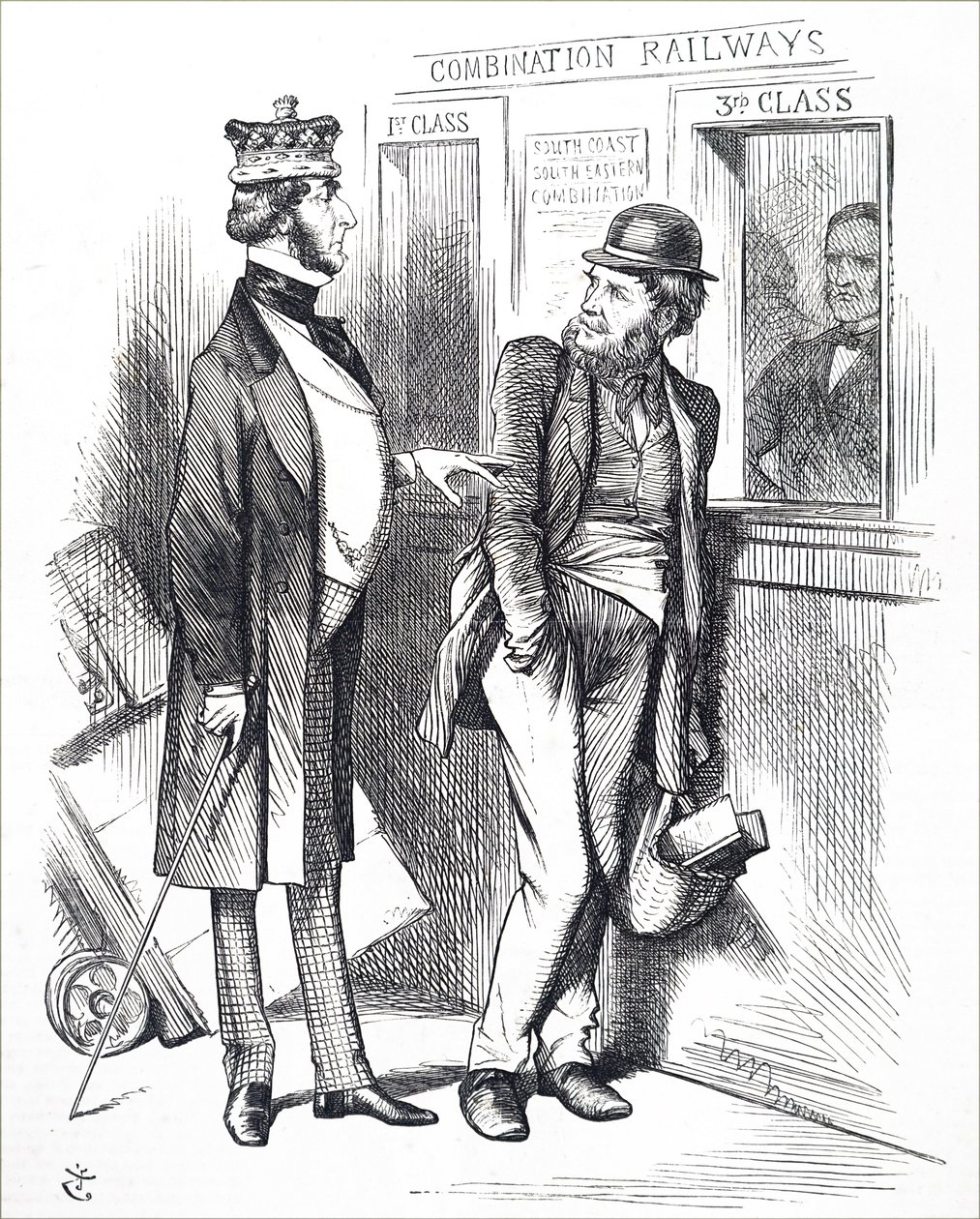 A subida dos bilhetes de comboio. de John Tenniel