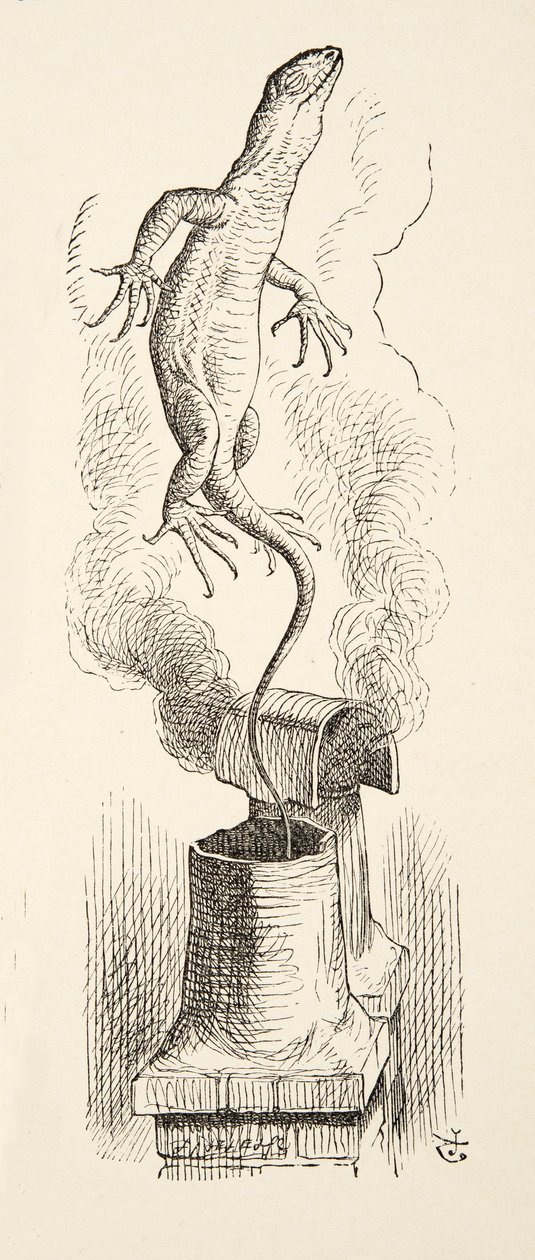Lá vai Bill !, de Alices Adventures in Wonderland por Lewis Carroll (1832 - 98), pub. 1891 de John Tenniel
