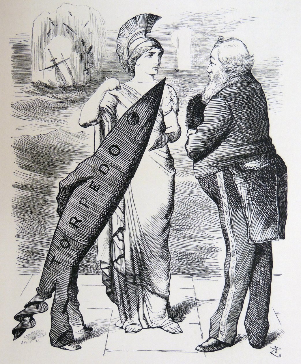 torpedo de cabeça branca de John Tenniel