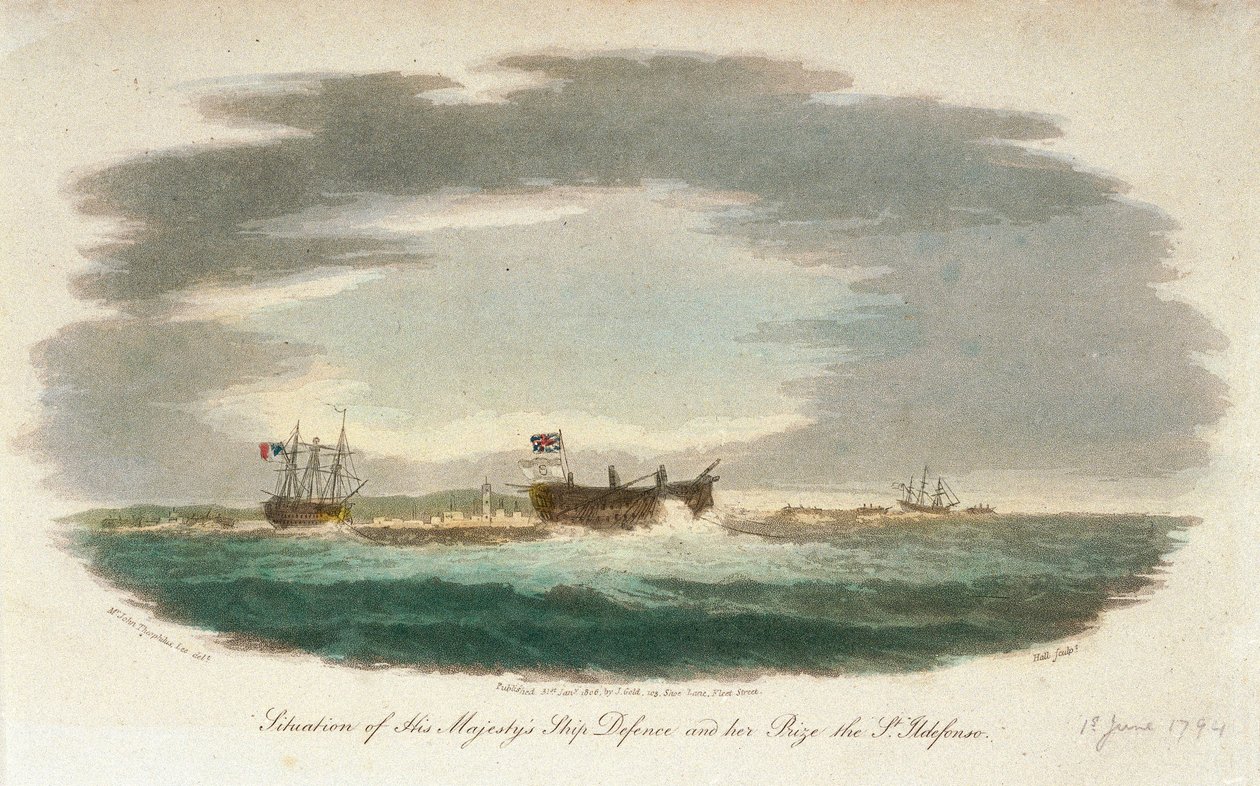 O "San Ildefonso" capturado pelo HMS "Defence de John Theophilus Lee