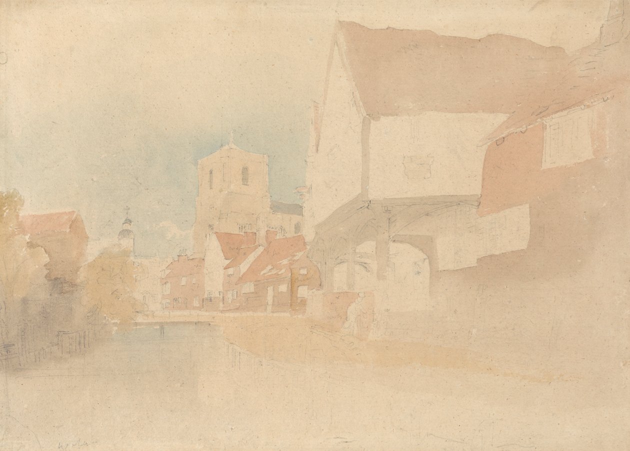 Uma Vista da Abadia de Waltham, Herts, Essex de John Thirtle