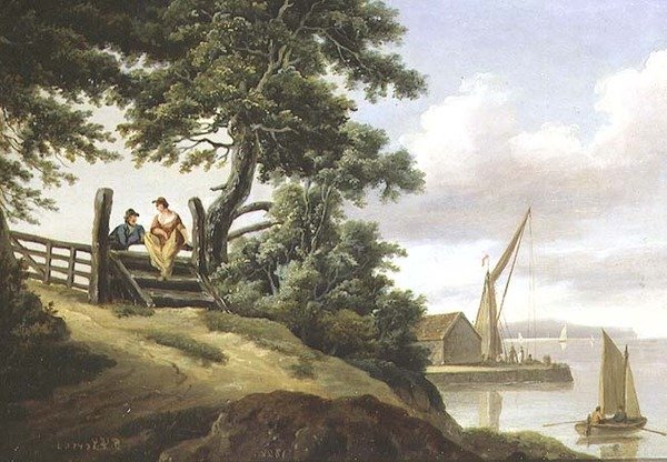 Amantes por um portão de John Thomas Serres