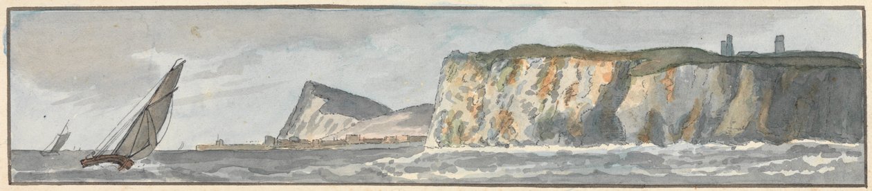 A falésia da Forelândia do Sul e de Shakespeare (um de cinco desenhos num só monte) de John Thomas Serres