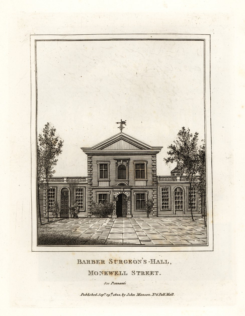 Barber Surgeons Hall, Monkwell Street de John Thomas Smith