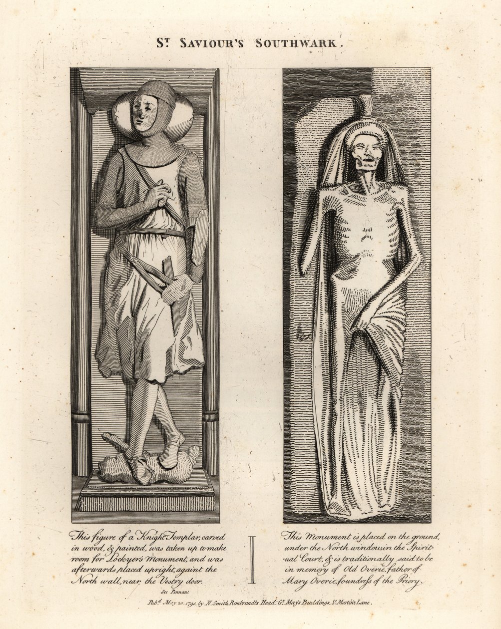 Efígies de Grave em St. Saviours Southwark de John Thomas Smith