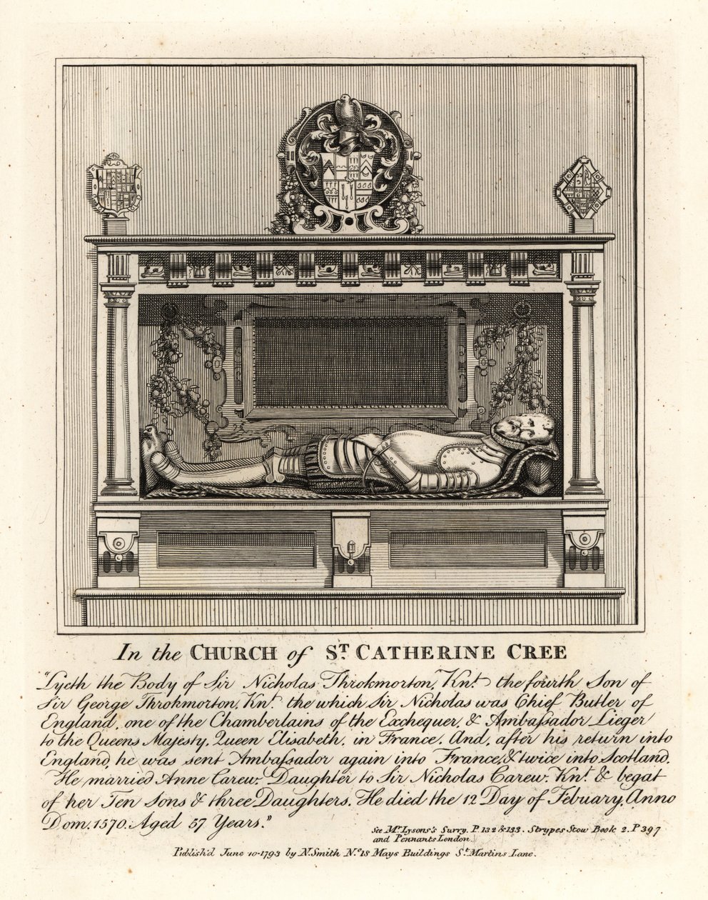 Efígie Grave de Sir Nicholas Throkmorton de John Thomas Smith