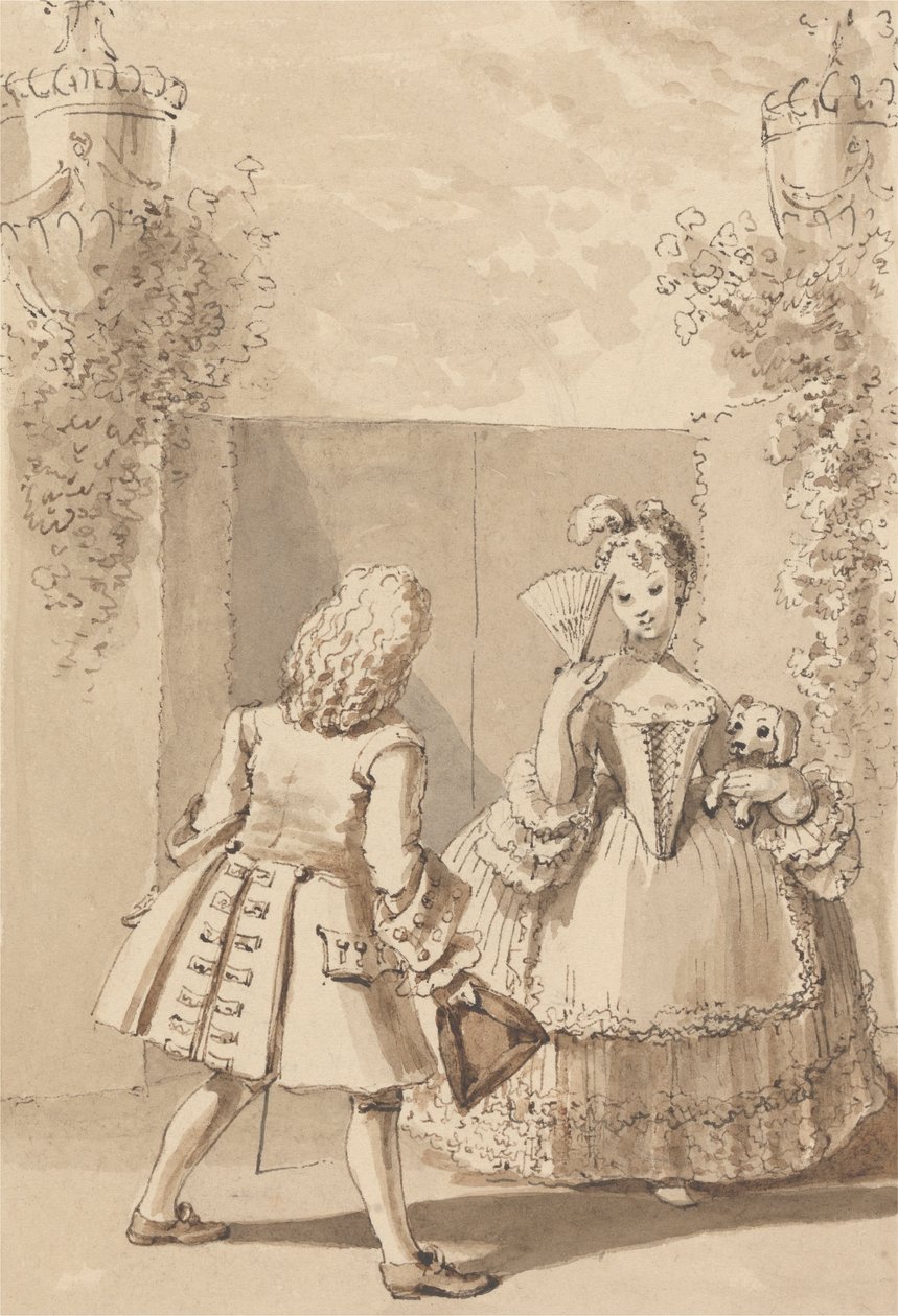 Hogarth a declarar o seu amor a Miss Thornhill de John Thomas Smith