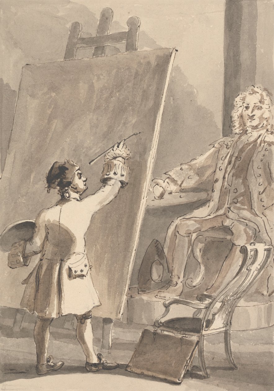 Hogarth Painting His Picture of Captain Coram for the Foundling Hospital de John Thomas Smith