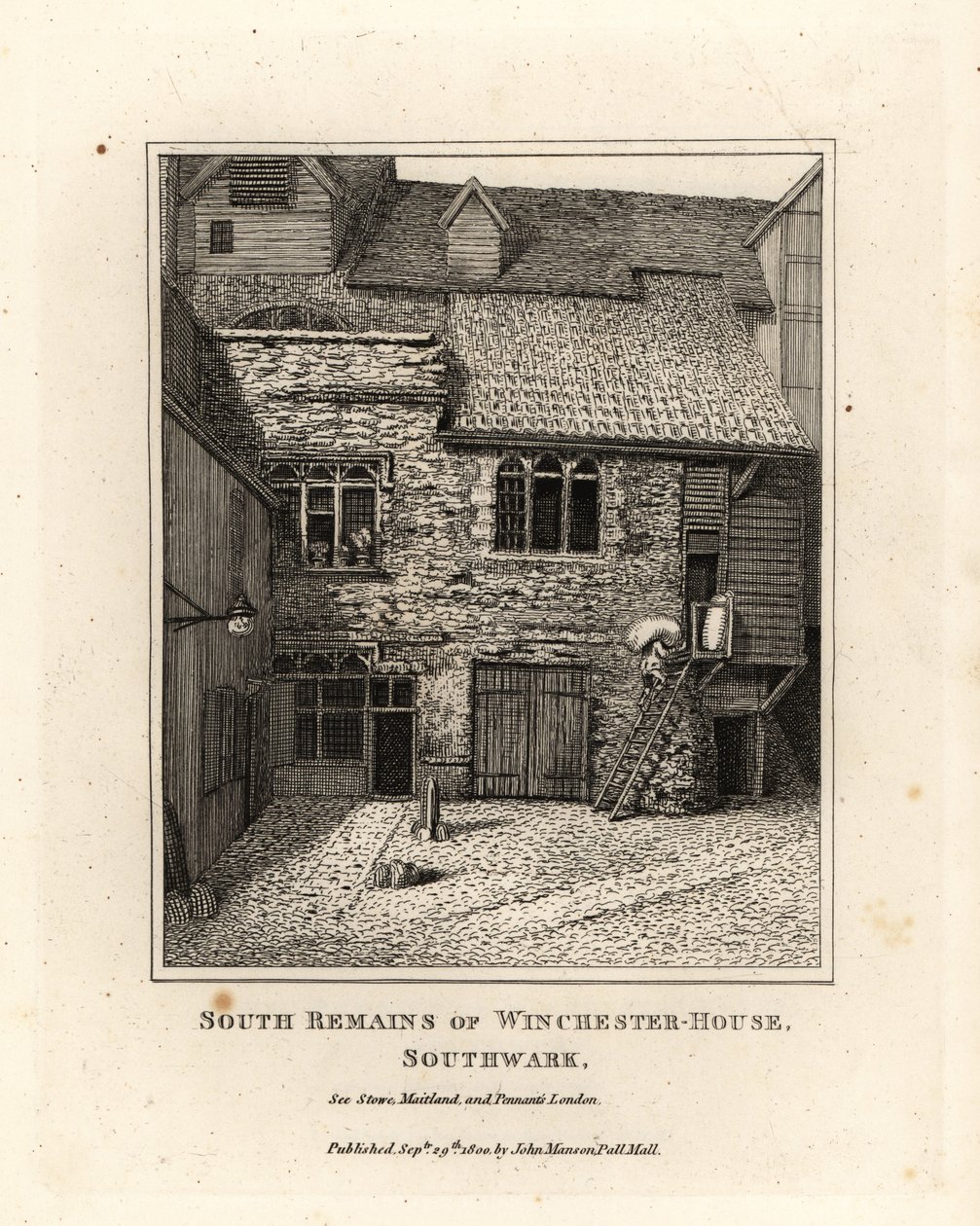 Restos de Winchester House Sul, Southwark de John Thomas Smith