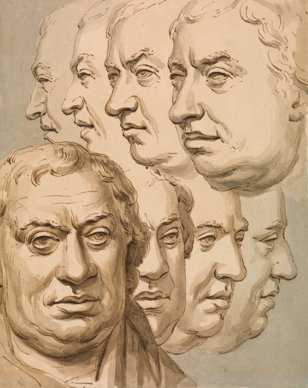 Estudos a partir do busto de Samuel Johnson de John Thomas Smith