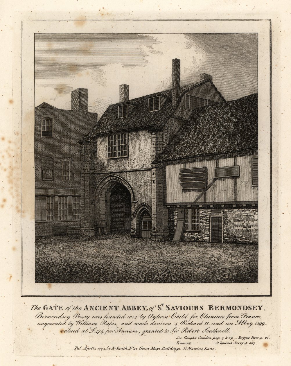 A Porta da Abadia Antiga de São Salvador Bermondsey de John Thomas Smith