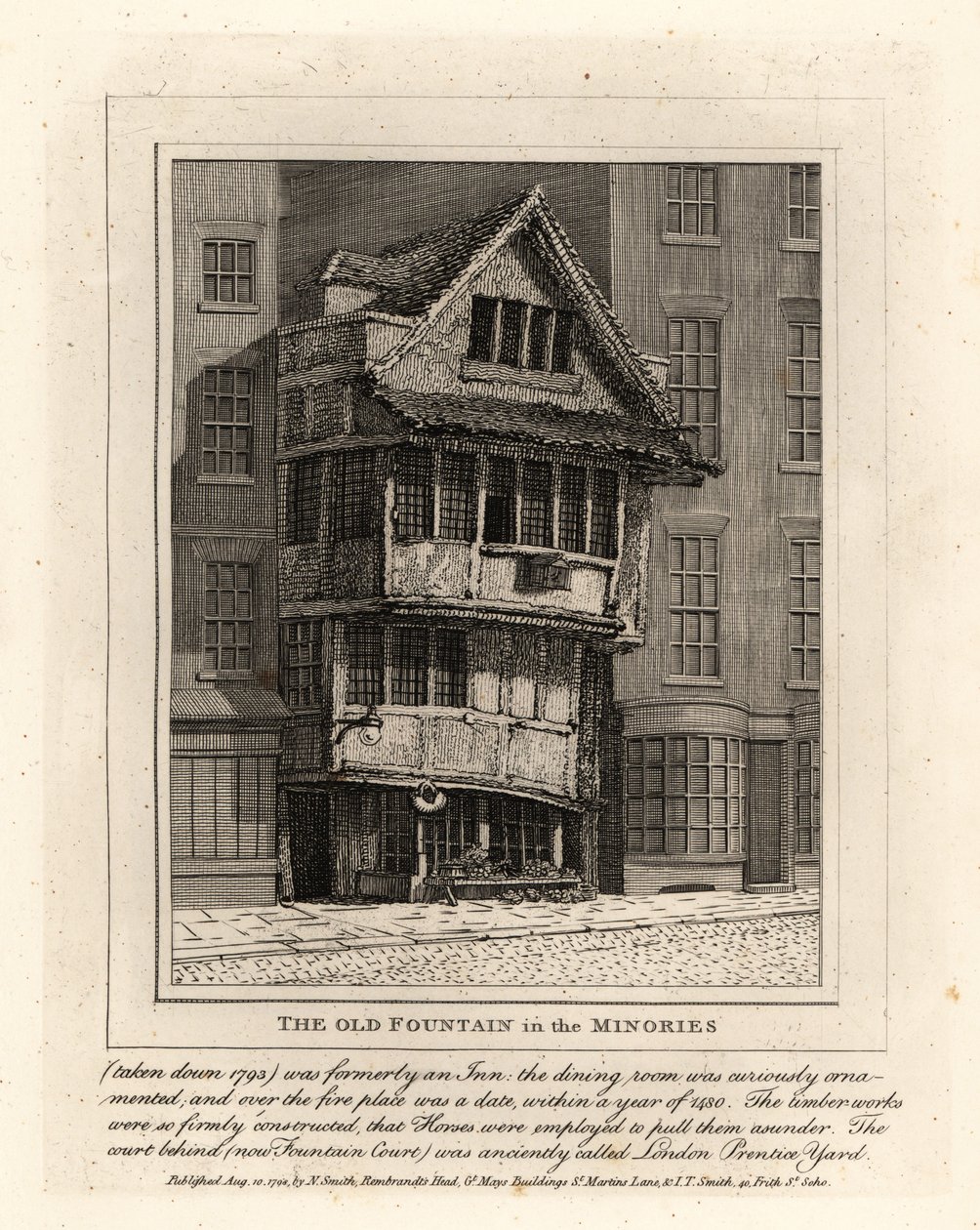A velha fonte na paróquia de Minories, Londres de John Thomas Smith