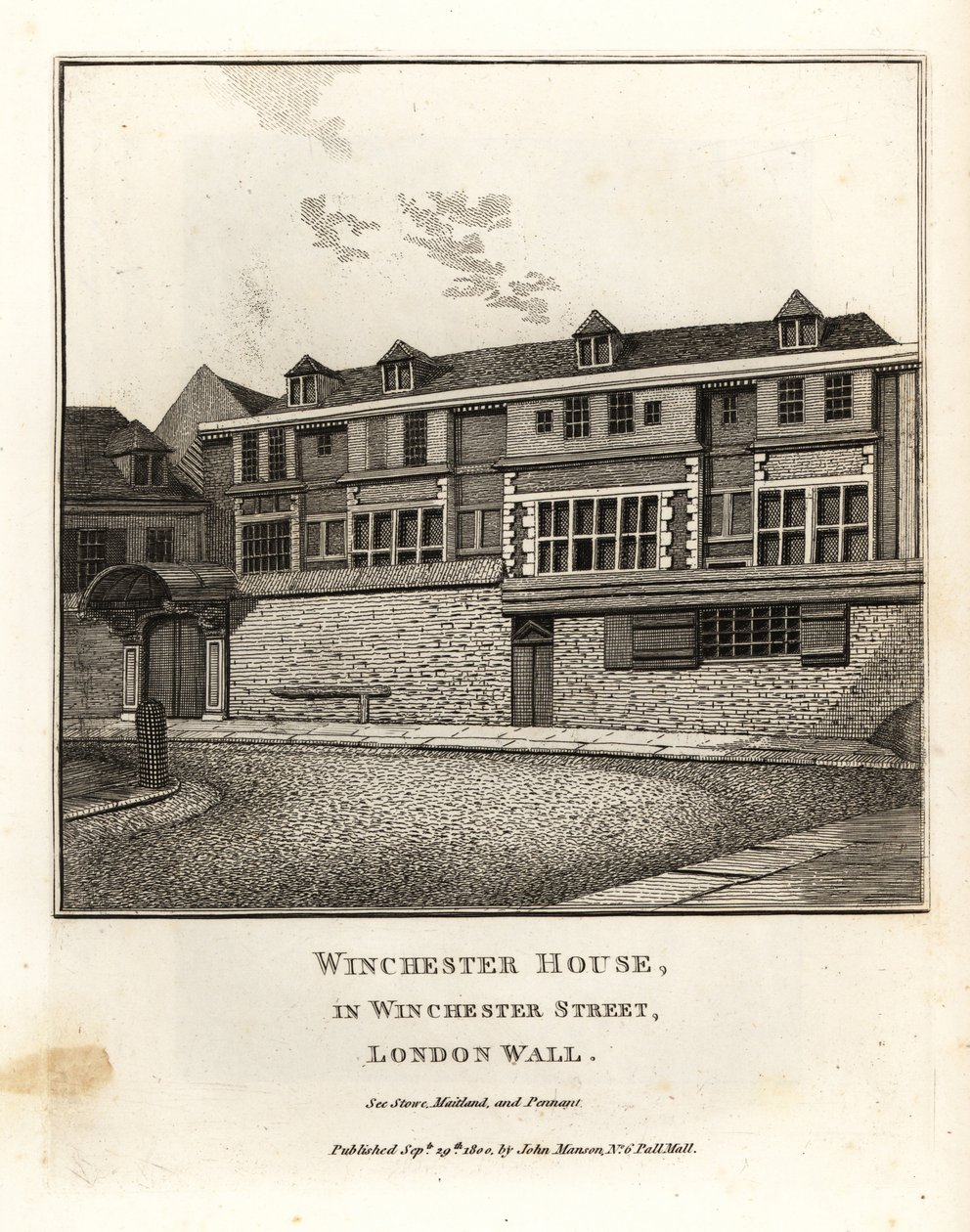 Winchester House em Winchester Street, London Wall de John Thomas Smith