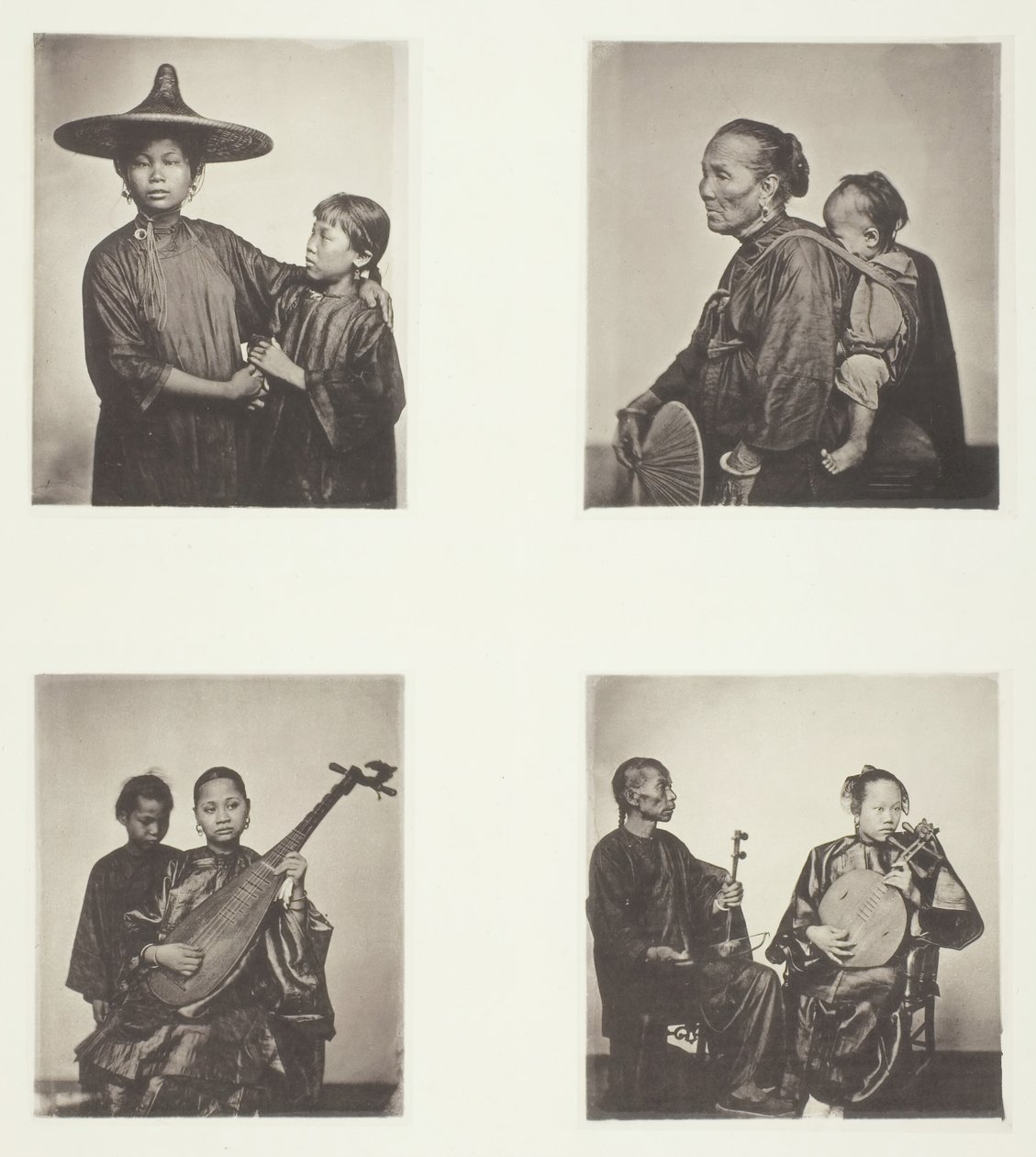 Boat Girls, A Canton Boatwoman and Child, Musicians, Musicians, c. 1868. de John Thomson