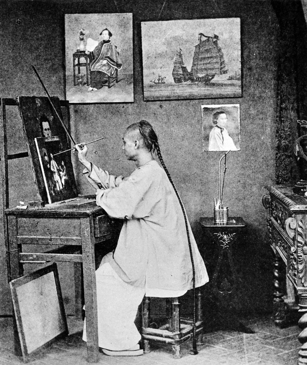 Lumqua, um artista de Hong Kong, c.1870 de John Thomson