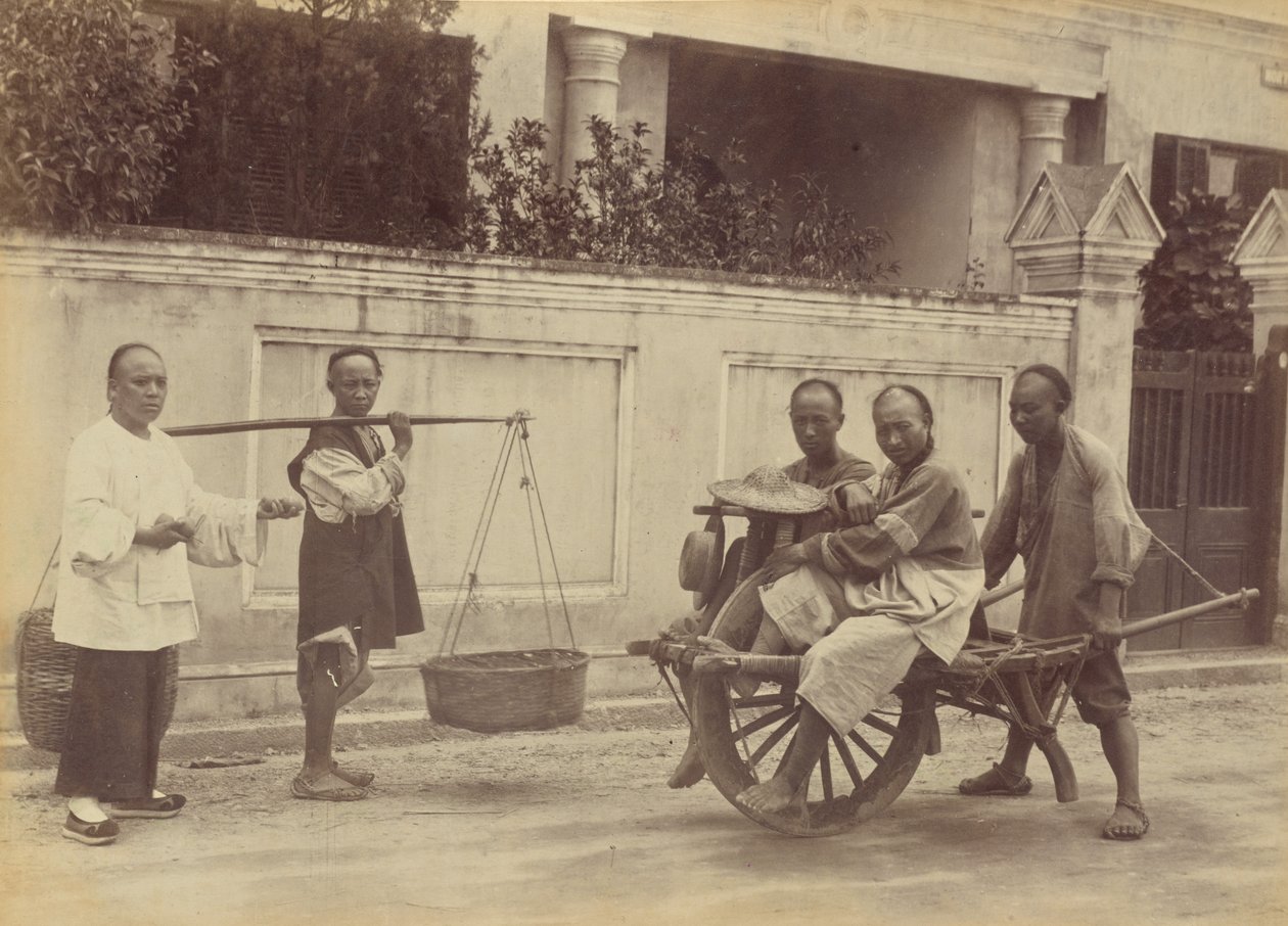 Carro de mão para passageiros, Xangai de John Thomson