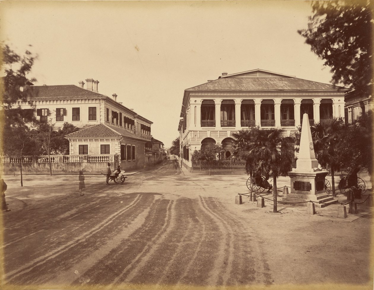 Edifício da Siemssen and Co. e monumento ao Exército Sempre Vitorioso, Xangai de John Thomson
