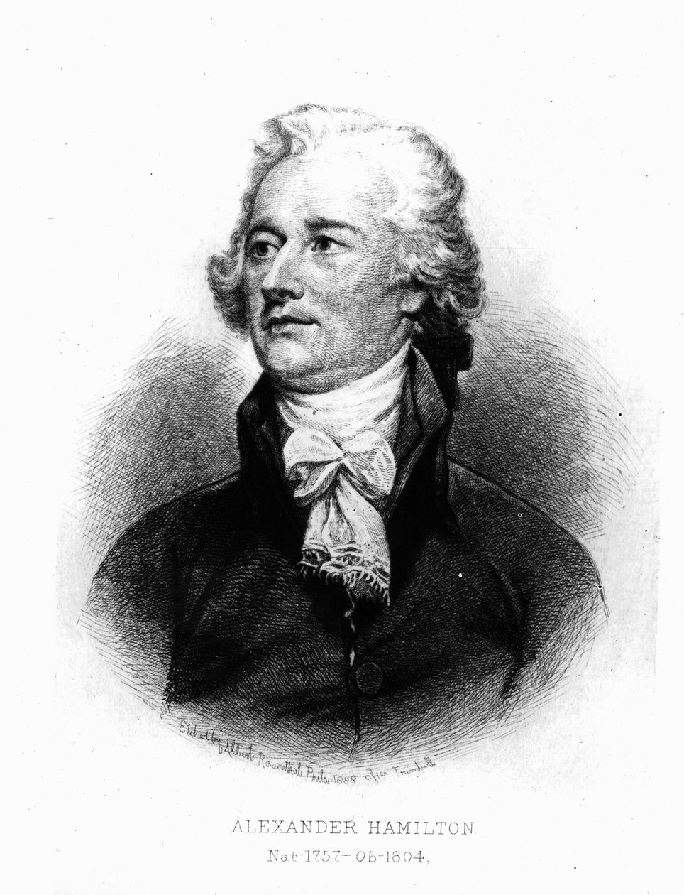 Alexander Hamilton, gravado por Albert Rosenthal, 1888 de John Trumbull
