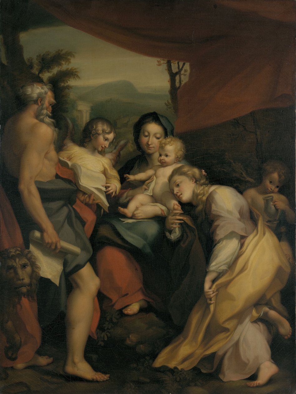 Madona com o Menino e os santos Jerónimo e Maria Madalena de John Trumbull