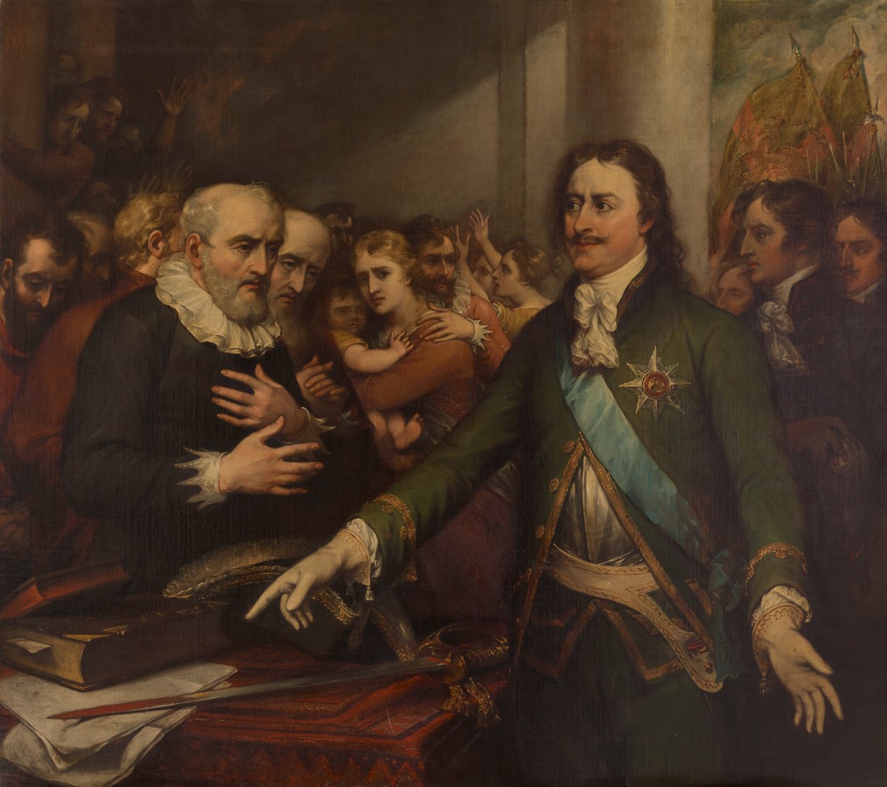 Pedro, o Grande, na Captura de Narva, 1704 de John Trumbull