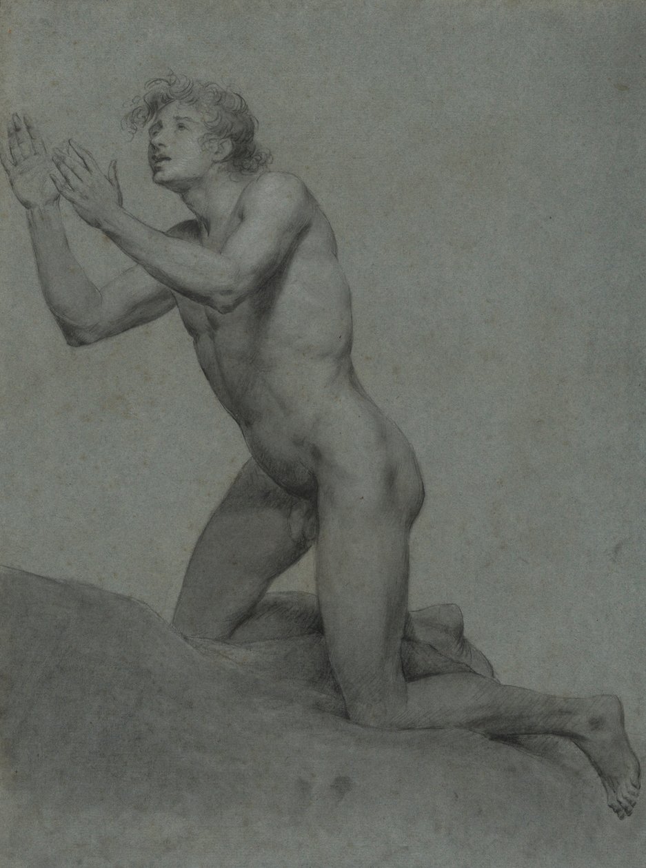 Esboço de um estudo de vida nu masculino de John Trumbull