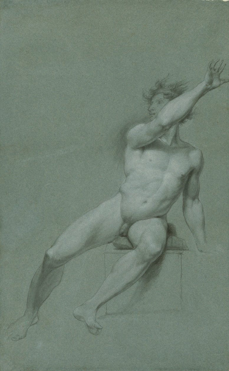 Esboço de um estudo de vida nu masculino de John Trumbull